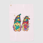 Serviette De Golf Autisme couple Gnome (Devant)