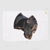 Serviette De Golf Autocollants Black Labrador 2 (Horizontal)