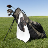 Serviette De Golf Autocollants Black Labrador 2 (Vert)