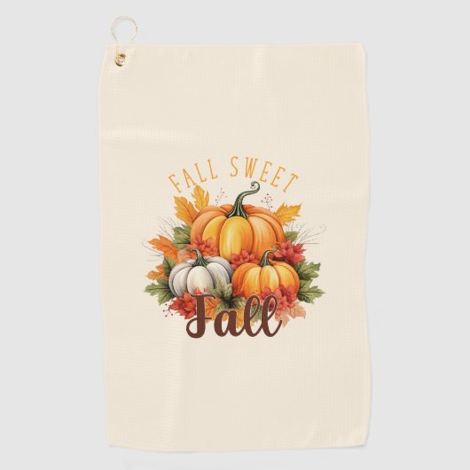 Serviette De Golf Automne Sweet Automne - Automne Citrouille & Feuil (Devant)
