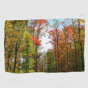 Serviette De Golf Automnes Arbres et Ciel bleu Automne Photographie 