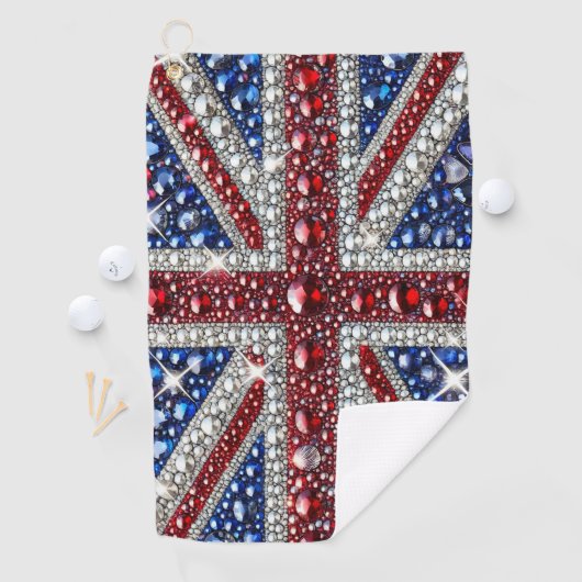 Serviette de golf aux couleurs britanniques (En situation)