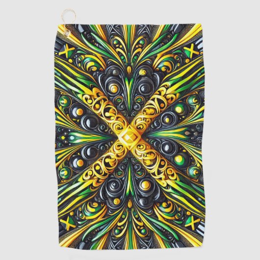 Serviette de golf aux couleurs jamaïcaines (Devant)