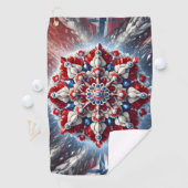 Serviette de golf aux couleurs norvégiennes (En situation)