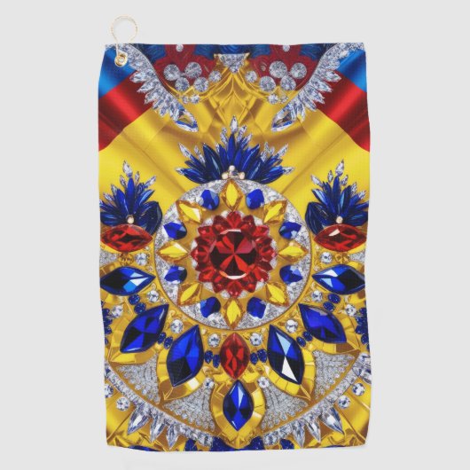 Serviette de golf aux couleurs roumaines (Devant)