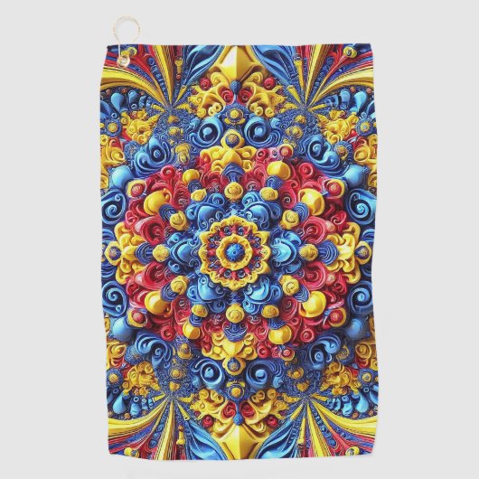 Serviette de golf aux couleurs roumaines (Devant)