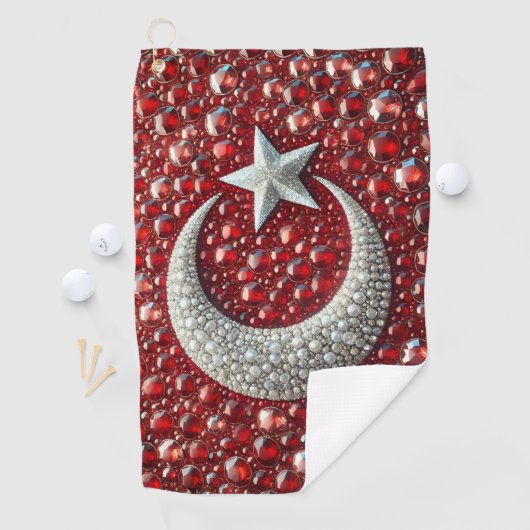 Serviette de golf aux couleurs turques (En situation)