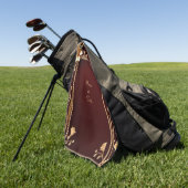 Serviette de golf aux fleurs dorées de Bourgogne (Vert)