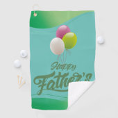 Serviette de golf avec ballons sur elle Bonne Fête (En situation)