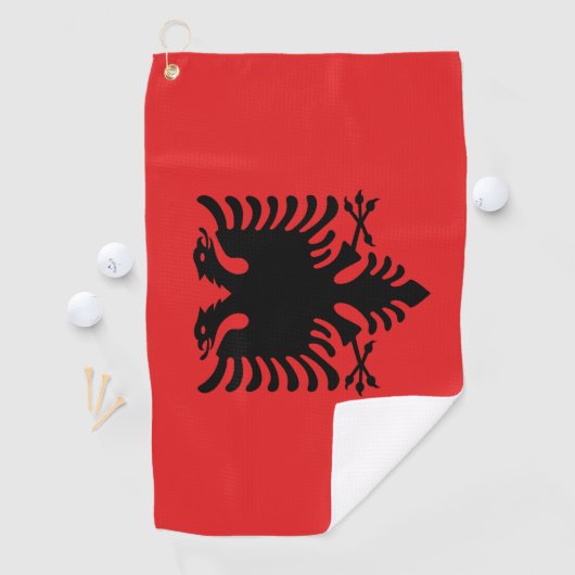 Serviette de golf avec drapeau d'Albanie (En situation)
