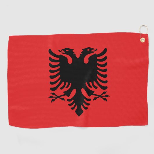 Serviette de golf avec drapeau d'Albanie (Horizontal)