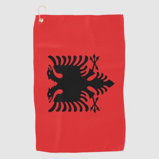 Serviette de golf avec drapeau d'Albanie (Devant)