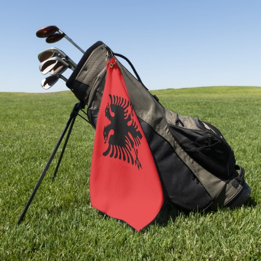 Serviette de golf avec drapeau d'Albanie (Vert)