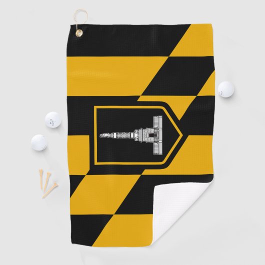 Serviette de golf avec drapeau de Baltimore City,  (En situation)