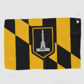 Serviette de golf avec drapeau de Baltimore City, (Horizontal)