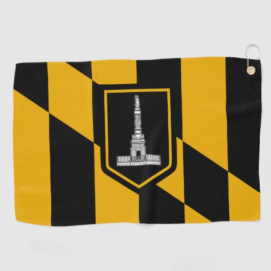 Serviette de golf avec drapeau de Baltimore City,  (Horizontal)