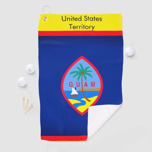 Serviette de golf avec drapeau de Guam (En situation)