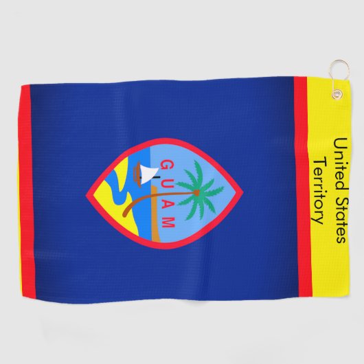 Serviette de golf avec drapeau de Guam (Horizontal)