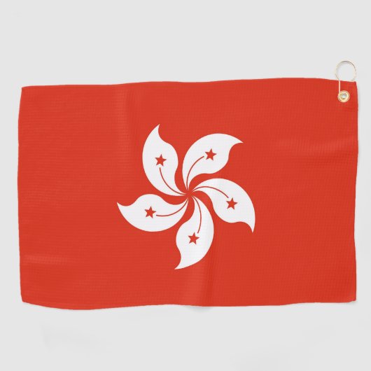 Serviette de golf avec drapeau de Hong Kong (Horizontal)