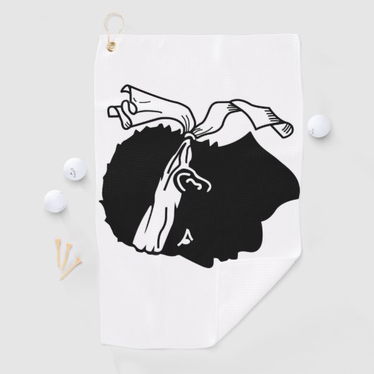 Serviette de golf avec drapeau de la Corse (En situation)