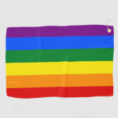 Serviette de golf avec drapeau de la fierté LGBT (Horizontal)