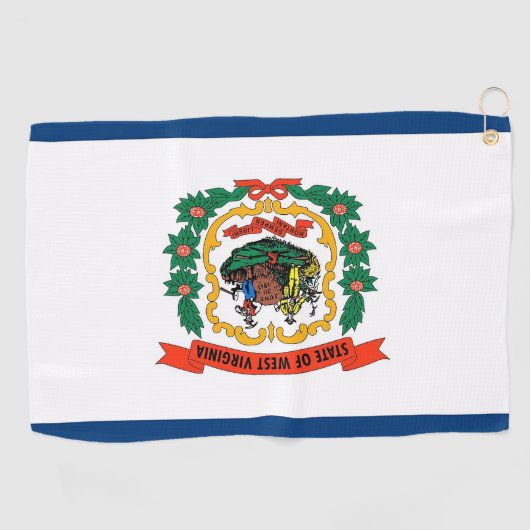 Serviette de golf avec drapeau de l'état de Virgin (Horizontal)
