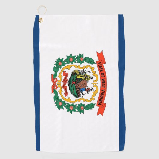 Serviette de golf avec drapeau de l'état de Virgin (Devant)