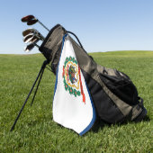 Serviette de golf avec drapeau de l'état de Virgin (Vert)