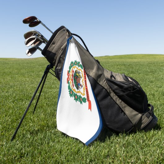 Serviette de golf avec drapeau de l'état de Virgin (Vert)
