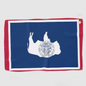 Serviette de golf avec drapeau de l'État du Wyomin (Horizontal)