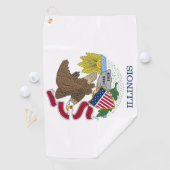 Serviette de golf avec drapeau de l'Illinois, État (En situation)