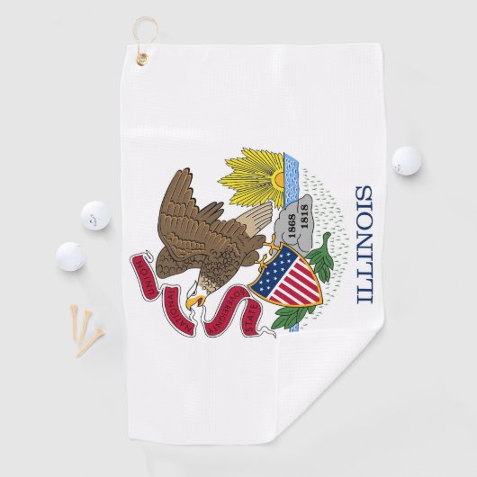 Serviette de golf avec drapeau de l'Illinois, État (En situation)