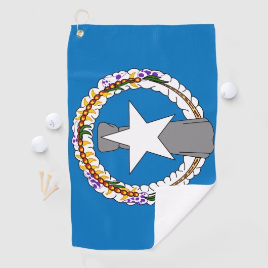 Serviette de golf avec drapeau de Mariana Nord (En situation)