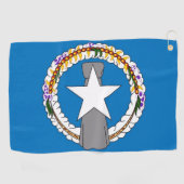 Serviette de golf avec drapeau de Mariana Nord (Horizontal)