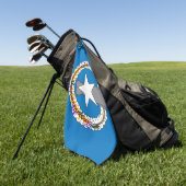 Serviette de golf avec drapeau de Mariana Nord (Vert)
