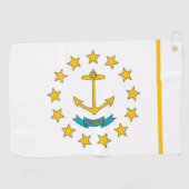 Serviette de golf avec drapeau de Rhode Island, US (Horizontal)