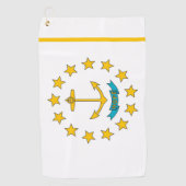 Serviette de golf avec drapeau de Rhode Island, US (Devant)