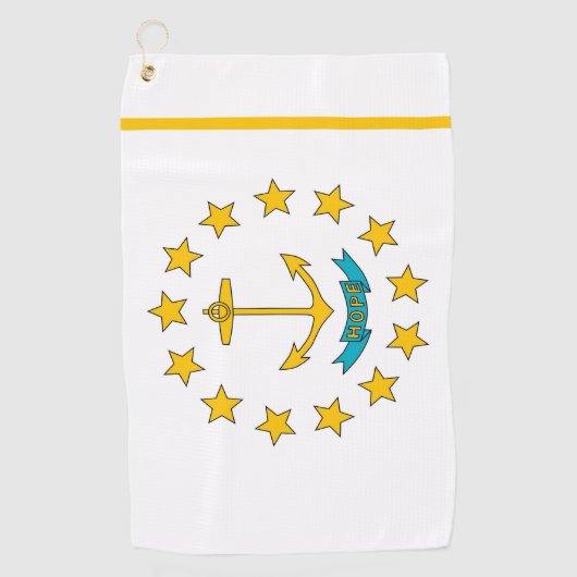 Serviette de golf avec drapeau de Rhode Island, US (Devant)