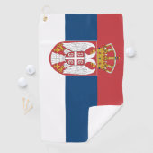 Serviette de golf avec drapeau de Serbie (En situation)