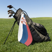 Serviette de golf avec drapeau de Serbie (Vert)