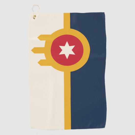 Serviette de golf avec drapeau de Tulsa, Oklahoma (Devant)