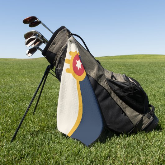 Serviette de golf avec drapeau de Tulsa, Oklahoma (Vert)