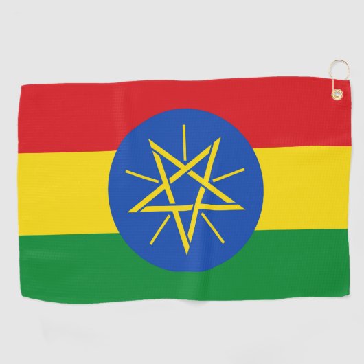 Serviette de golf avec drapeau d'Ethiopie (Horizontal)