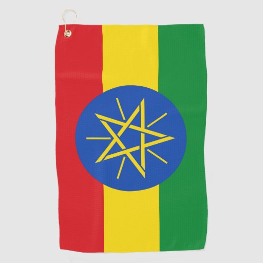 Serviette de golf avec drapeau d'Ethiopie (Devant)