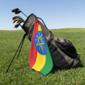 Serviette de golf avec drapeau d'Ethiopie (Vert)