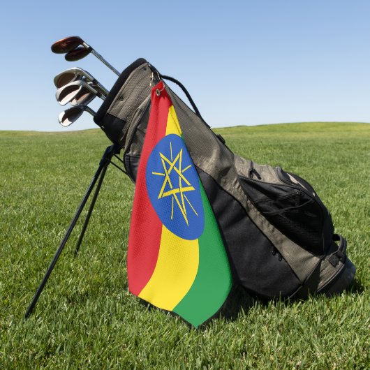 Serviette de golf avec drapeau d'Ethiopie (Vert)