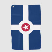 Serviette de golf avec drapeau d'Indianapolis City (Devant)