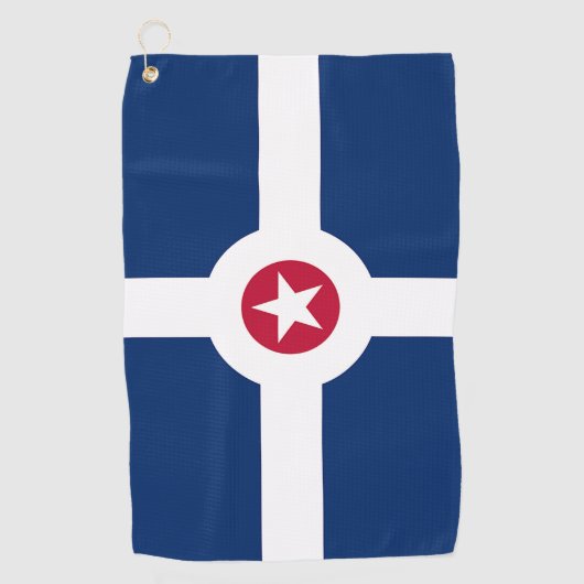 Serviette de golf avec drapeau d'Indianapolis City (Devant)