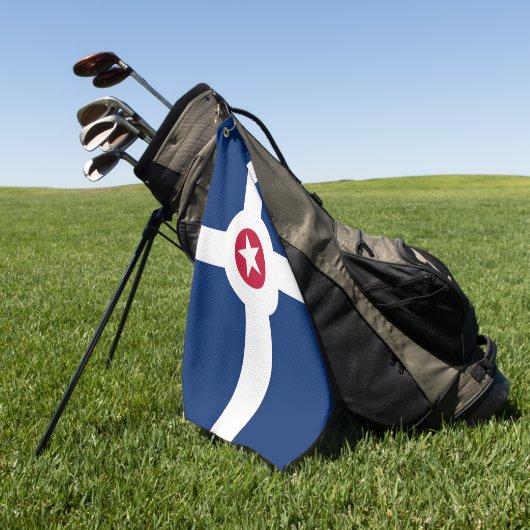 Serviette de golf avec drapeau d'Indianapolis City (Vert)