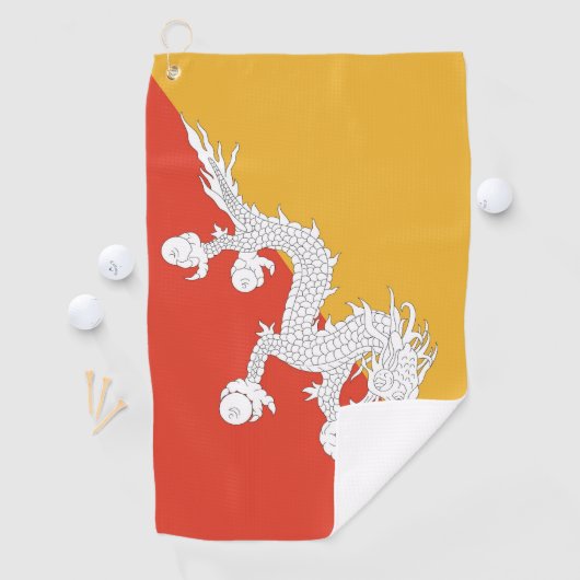 Serviette de golf avec drapeau du Bhoutan (En situation)
